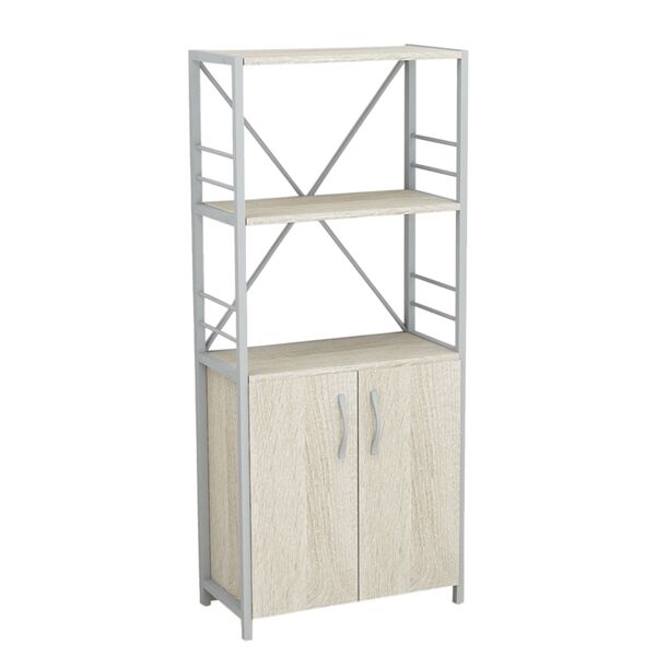 Шафа пенал с 3 полицями Коннект-360 сонома, КОЛІР МЕТАЛУ: СІРИЙ, КОЛІР ДСП: СОНОМА