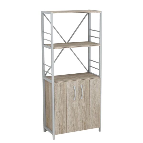 Шафа пенал с 3 полицями Коннект-360 трюфель, КОЛІР МЕТАЛУ: СІРИЙ, КОЛІР ДСП: ТРЮФЕЛЬ