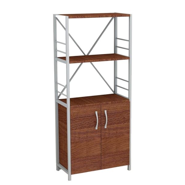 Шафа пенал с 3 полицями Коннект-360 венге, КОЛІР МЕТАЛУ: СІРИЙ, КОЛІР ДСП: ВЕНГЕ МАГИЯ