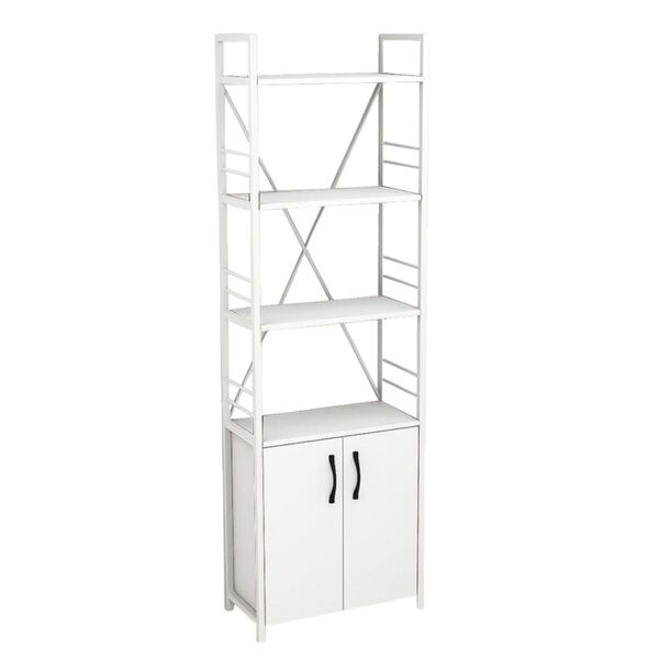 Шафа пенал на 4 полиці Коннект-460 білий, КОЛІР МЕТАЛУ: БІЛИЙ, КОЛІР ДСП: БІЛИЙ