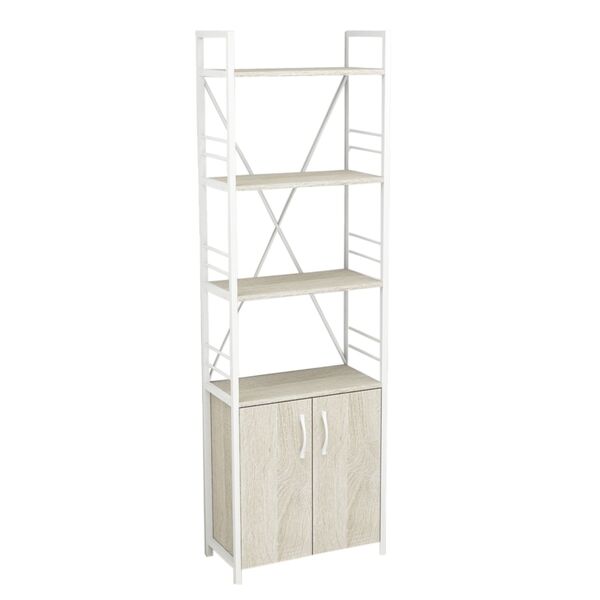 Шафа пенал на 4 полиці Коннект-460 сонома, КОЛІР МЕТАЛУ: БІЛИЙ, КОЛІР ДСП: СОНОМА