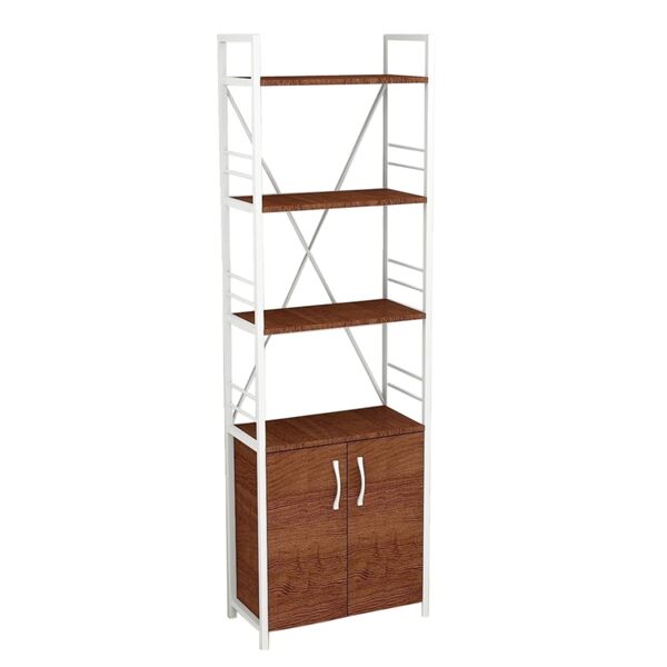 Шафа пенал на 4 полиці Коннект-460 венге, КОЛІР МЕТАЛУ: БІЛИЙ, КОЛІР ДСП: ВЕНГЕ МАГИЯ