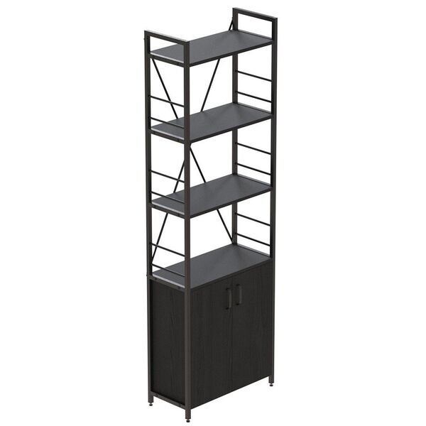 Шафа пенал на 4 полиці Коннект-460 кембра, КОЛІР МЕТАЛУ: ЧОРНИЙ, КОЛІР ДСП: КЕМБРА