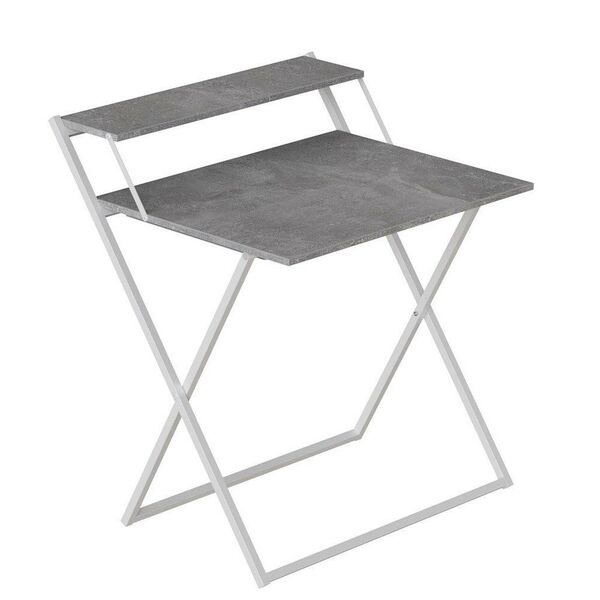 Письмовий стіл розкладний (трансформер) Компакт-2 бетон, ТОВЩИНА СТІЛЬНИЦІ ДСП: 16 мм, ШИРИНА СТІЛЬНИЦІ: 79 см, ГЛИБИНА СТІЛЬНИЦІ: 72 см, КОЛІР МЕТАЛУ: БІЛИЙ, КОЛІР ДСП: БЕТОН