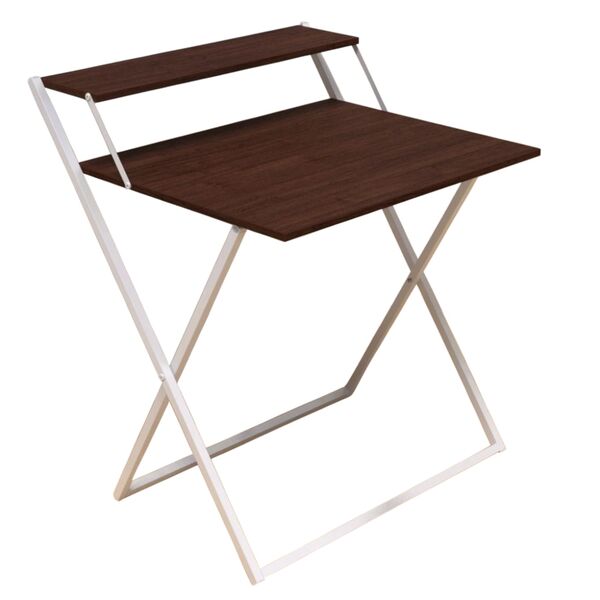 Письмовий стіл розкладний (трансформер) Компакт-2 венге, ТОВЩИНА СТІЛЬНИЦІ ДСП: 16 мм, ШИРИНА СТІЛЬНИЦІ: 79 см, ГЛИБИНА СТІЛЬНИЦІ: 72 см, КОЛІР МЕТАЛУ: БІЛИЙ, КОЛІР ДСП: ВЕНГЕ МАГИЯ