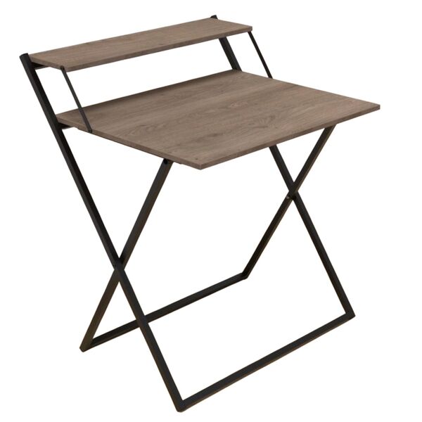 Письмовий стіл розкладний (трансформер) Компакт-2 трюфель, ТОВЩИНА СТІЛЬНИЦІ ДСП: 16 мм, ШИРИНА СТІЛЬНИЦІ: 79 см, ГЛИБИНА СТІЛЬНИЦІ: 72 см, КОЛІР МЕТАЛУ: ЧОРНИЙ, КОЛІР ДСП: ТРЮФЕЛЬ