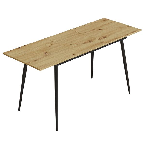 Розкладний обідній стіл Денді-160 артизан, діаметр конуса ніжки: 40 мм, ТОВЩИНА СТІЛЬНИЦІ ДСП: 16 мм, ШИРИНА СТІЛЬНИЦІ: 120 см, ГЛИБИНА СТІЛЬНИЦІ: 60 см, КОЛІР МЕТАЛУ: ЧОРНИЙ, КОЛІР ДСП: АРТИЗАН