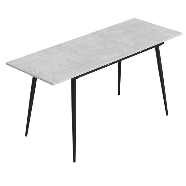 Розкладний обідній стіл Денді-160 бетон, діаметр конуса ніжки: 40 мм, ТОВЩИНА СТІЛЬНИЦІ ДСП: 16 мм, ШИРИНА СТІЛЬНИЦІ: 120 см, ГЛИБИНА СТІЛЬНИЦІ: 70 см, КОЛІР МЕТАЛУ: ЧОРНИЙ, КОЛІР ДСП: БЕТОН