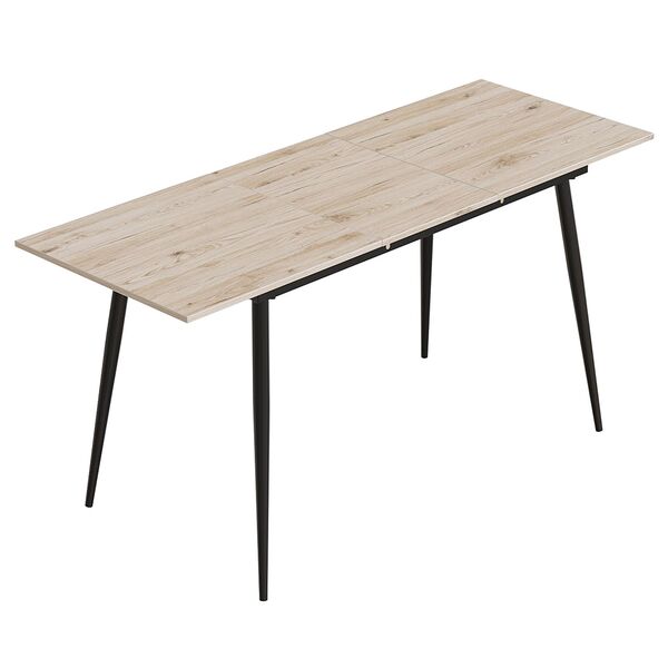 Раскладной обеденный стол Дэнди-160 сан марино, ДИАМЕТР КОНУСА НОЖКИ: 40 мм, ТОЛЩИНА СТОЛЕШНИЦЫ ДСП: 16 мм, ШИРИНА СТОЛЕШНИЦЫ: 120 см, ГЛУБИНА СТОЛЕШНИЦЫ: 70 см, ЦВЕТ МЕТАЛЛА: ЧЕРНЫЙ, ЦВЕТ ДСП: САН МАРІНО