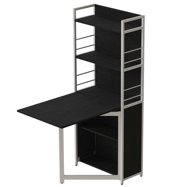 Розкладной стіл книжка з етажеркою (трансформер) Практик-2 кембра, ТОВЩИНА СТІЛЬНИЦІ ДСП: 16 мм, КОЛІР МЕТАЛУ: БІЛИЙ, КОЛІР ДСП: КЕМБРА