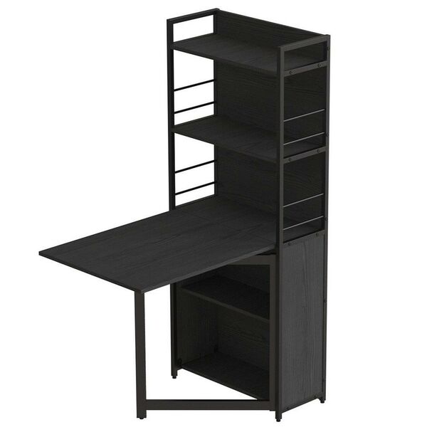 Розкладной стіл книжка з етажеркою (трансформер) Практик-2 кембра, ТОВЩИНА СТІЛЬНИЦІ ДСП: 16 мм, КОЛІР МЕТАЛУ: ЧОРНИЙ, КОЛІР ДСП: КЕМБРА