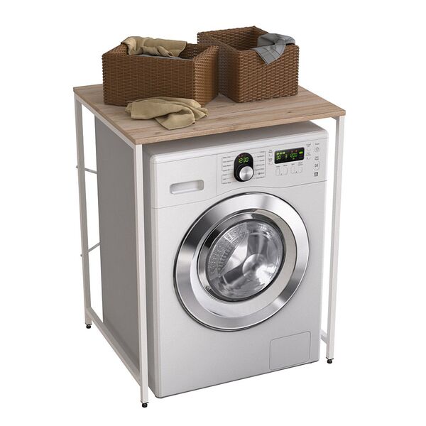 Стеллаж полиця над пральною машиною Вашелф-401 сан маріно, КОЛІР МЕТАЛУ: БІЛИЙ, КОЛІР ДСП: САН МАРІНО