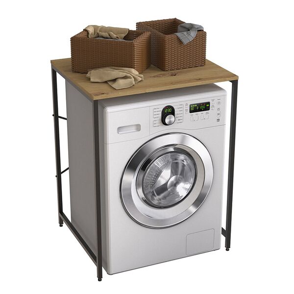 Стеллаж полиця над пральною машиною Вашелф-401 артизан, КОЛІР МЕТАЛУ: ЧОРНИЙ, КОЛІР ДСП: АРТИЗАН