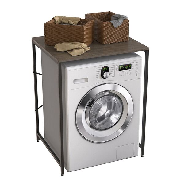 Стеллаж полиця над пральною машиною Вашелф-401 трюфель, КОЛІР МЕТАЛУ: ЧОРНИЙ, КОЛІР ДСП: ТРЮФЕЛЬ