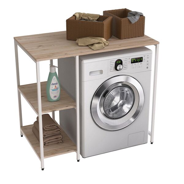 Стелаж із 3 полицями під пральну машину Вашелф-405 сан маріно, КОЛІР МЕТАЛУ: БІЛИЙ, КОЛІР ДСП: САН МАРІНО