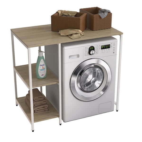 Стелаж із 3 полицями під пральну машину Вашелф-405 сонома, КОЛІР МЕТАЛУ: БІЛИЙ, КОЛІР ДСП: СОНОМА