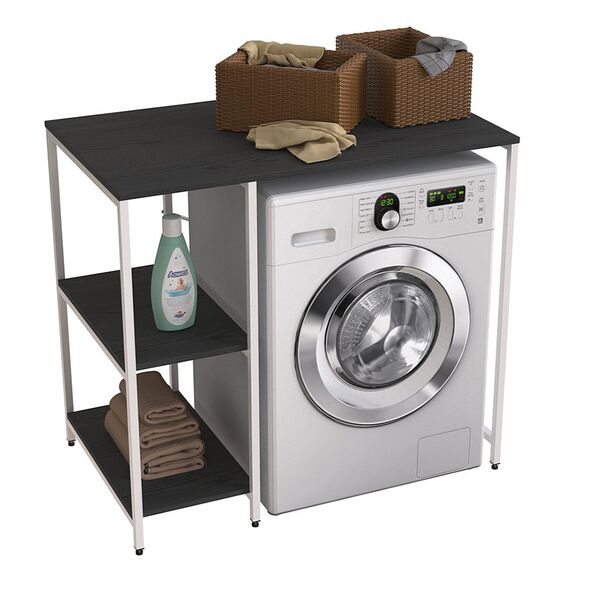 Стелаж із 3 полицями під пральну машину Вашелф-405 кембра, КОЛІР МЕТАЛУ: БІЛИЙ, КОЛІР ДСП: КЕМБРА