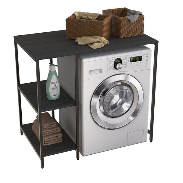 Стелаж із 3 полицями під пральну машину Вашелф-405 кембра, КОЛІР МЕТАЛУ: ЧОРНИЙ, КОЛІР ДСП: КЕМБРА