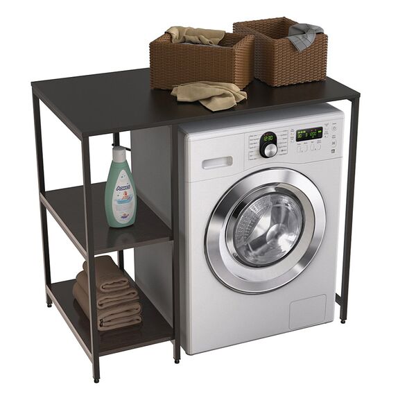 Стелаж із 3 полицями під пральну машину Вашелф-405 венге, КОЛІР МЕТАЛУ: БІЛИЙ, КОЛІР ДСП: ВЕНГЕ МАГИЯ