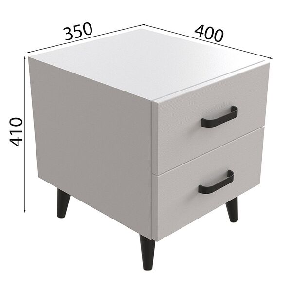 Тумба на дві шухляди Віта-2 сонома, КОЛІР МЕТАЛУ: ЧОРНИЙ, КОЛІР ДСП: СОНОМА, зображення 3