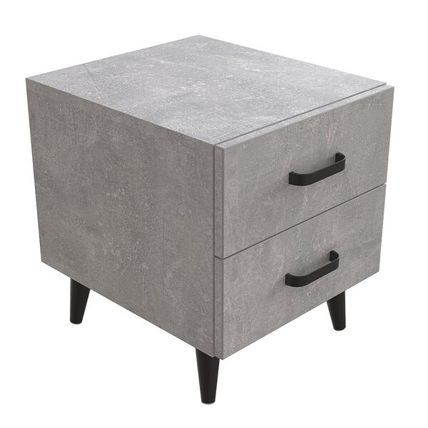 Тумба на дві шухляди Віта-2 бетон, КОЛІР МЕТАЛУ: ЧОРНИЙ, КОЛІР ДСП: БЕТОН