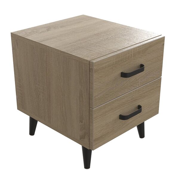 Тумба на дві шухляди Віта-2 сонома, КОЛІР МЕТАЛУ: ЧОРНИЙ, КОЛІР ДСП: СОНОМА