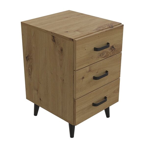 Тумба на три шухляди Віта-3, КОЛІР МЕТАЛУ: ЧОРНИЙ, КОЛІР ДСП: АРТИЗАН