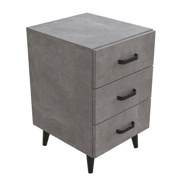 Тумба на три шухляди Віта-3, КОЛІР МЕТАЛУ: ЧОРНИЙ, КОЛІР ДСП: БЕТОН
