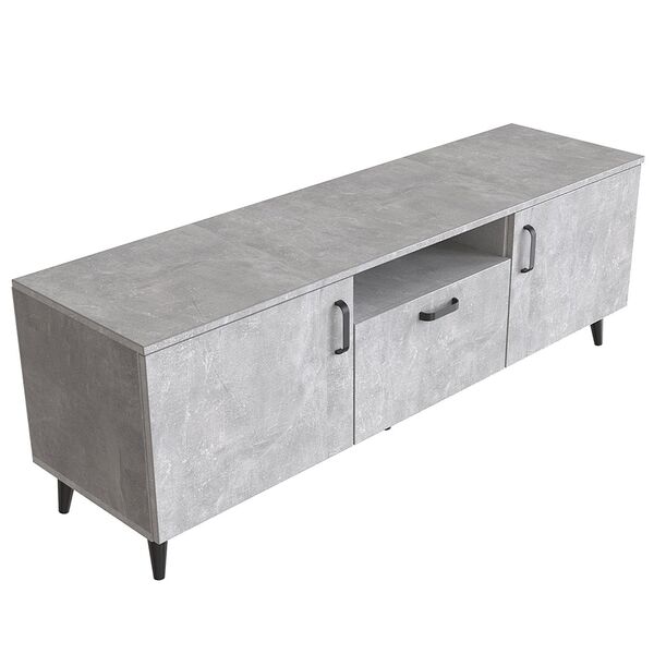 ТВ тумба Гросс-3 бетон, КОЛІР МЕТАЛУ: ЧОРНИЙ, КОЛІР ДСП: БЕТОН