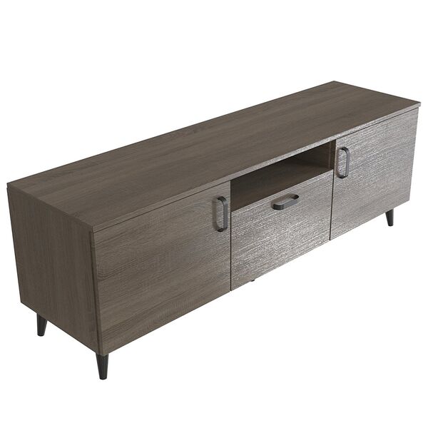 ТВ тумба Гросс-3 трюфель, КОЛІР МЕТАЛУ: ЧОРНИЙ, КОЛІР ДСП: ТРЮФЕЛЬ